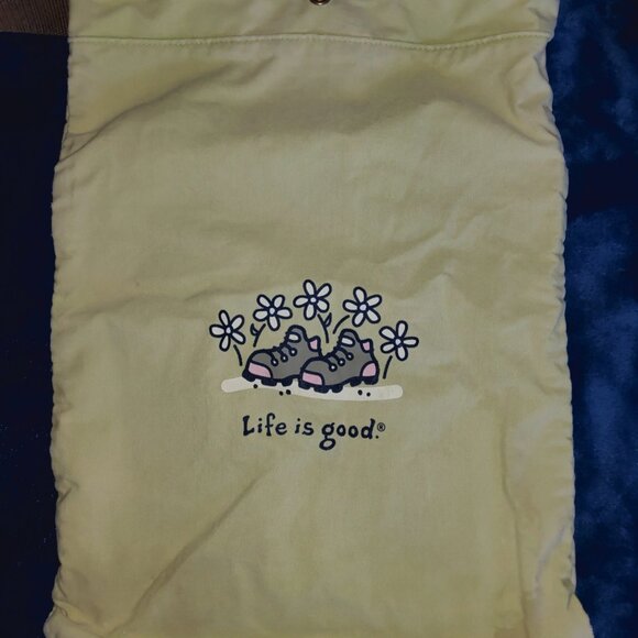 LIFE IS GOOD Canvas Cinch Rucksack Drawstring Cotton Backpack Bag - Picture 15 of 15